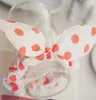 Children women Hair Band Cute Polka Dot Bow Rabbit Ears Headband Girl Ring Scrunchy Kids Ponytail Holder Hair Accessories A-783