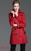 NEW! women fashion british middle long spring trench coat/high quality brand designer double breasted trench for women size S-XXL 3 colors