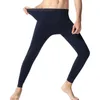 Pantalons pour hommes Compression Leggings Automne Hiver Confortable Chaud Couleur Pure Bottompants Homme Warm1