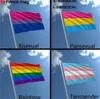 90 * 150cm Rainbow Flag Rainbow Pride Homosexuell Flagge Banner Flagge 100% Polyester mit zwei Metallösen Flagpole LGBT freies Verschiffen