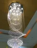 Lustres Duplex europeia moderna LED K9 de cristal pingente longa Lâmpadas Sala luzes Chandelier Rodada Spiral Staircase Villas