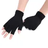 Fashion-Black Short Half Finger Fingerless Wool Knit Wrist Glove Winter Warm Workout For Women And Men