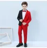 Stilig Kids Formal Occasion Business Suit Barn Födelsedag Party Passar Prom Business Passar Boy Flower Girl (Jacket + Byxor + Bow Slips) No: 006