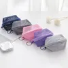 Mesh Cosmetic Bag Donne Fondazione strumento di cerniera Custodia con Hanging Protable poliestere Bellezza Borse yq00742