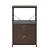 Frete grátis grosso Nightstand 2-gaveta prateleira de armazenamento / cabeceira Dresser / Accent final tabela Peito Brown