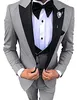 Ultimo design One Button Wedding Abiti da uomo Risvolto a punta Tre pezzi Smoking dello sposo da lavoro (giacca + pantaloni + gilet + cravatta) W1102