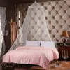 Rede mosquiteira elegante para cortinas de cama de casal com dossel de algodão rede redonda de renda para insetos rede cúpula de poliéster tenda de cama