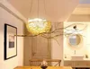 Creative Birds Nest Restaurant Pendant Lights Golden Art Bird Modern Pendant Lamp Simple Bar Dining Bedroom Hanging lighing LLFA