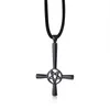 Collier pendentif pentagramme croix inversée à 5 pointes en acier inoxydable, bijoux sataniques pour hommes