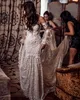 2020 인어 웨딩 드레스 레이스 Tulle Applique 스팽글 지퍼 플러스 크기 웨딩 드레스 스윕 트레인 Strapless 긴 소매 신부 가운