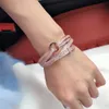 مجوهرات حفلات أزياء جديدة للنساء الذهب الوردي ثنائي الطبقة الزفاف حزام الزفاف مشبك الفاخرة bangle جودة جودة ذهبية 1652043