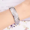 Chaîne de luxe ligne ondulée réglage du canal bracelet de fiançailles plaqué or blanc CZ pour les accessoires de mariage des femmes