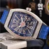 Toda la moda para hombre Reloj de lujo Glod Dial Cronógrafo Diamante Bisel Iced Out Relojes de diseño Movimiento de cuarzo Reloj de pulsera deportivo 179Z