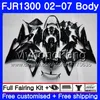 Body For YAMAHA FJR1300A FJR1300 01 02 03 04 05 06 07 2AAHM.3 FJR 1300 FJR-1300 2001 2002 2003 2004 2005 2006 2007 Gloss black TOP Fairing