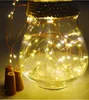 Lampa kork formad flaska stoppar ljus glas vin ledd koppar trådsträng ljus xmas fest bröllop halloween dekoration fest gåva tlzyq906