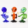 Tubos de fumar vidro alienígena verde / azul / Âmbar disponível acessório de fumo Dab Rig Water Bongs