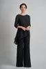 Simple A Line Jasmine Mother of The Bride Dress Jewel Neck Long Sleeve Chiffon Two Pieces Wedding Guest Dresss Floor Length Evening Gown