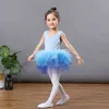 Barn tjejer dancewear dans kjolar studenter prestanda kläder barn ballett kjol spets tutu tulle klänning baby summer sling klänning c6363