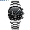 Relogio Masculino CRRJU Men Luxury Full Steel Watches Fashion Sport Quartz Military Dress Watch Male Luminous Waterproof Clock261J