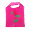 Sac à provisions pliable Rose fleur 3D pliant sac à bandoulière écologique réutilisable pochette pliante sacs de rangement HHA6365616645