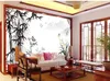 salon modernes Papiers peints en bambou paysage peinture chinoise mur de fond TV chinoise