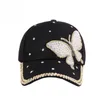 Fashion-Fashion Trendy Women Youth Girls Butterfly Pearl Hip-Hop Cool Baseball Caps SuSnapback Hat Black White Pink Casquette