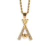 Nieuwe Crystal Gold Baseball Hanger Kettingen voor Heren Statement Sieraden Rvs Goud Kleur Baseball Ketting Charm3516808