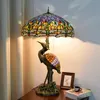 Europäischen Stil Retro Kranich Kreative Bar Tischlampe Tiffany Buntglas Wohnzimmer Esszimmer Hotel Kunst Libelle Dekorative Lampen TF087