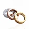 New Arrive Fashion Lady 316L Titanium steel Lettering Screw Thread Wedding Engagement 18K Gold Plated Narrow Rings 3 Color Size6-9296O