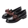 Горячая распродажа-2019 бренд обувь женщина повседневная большая бабочка круглая носок черный оксфорд обувь для женщин квартиры удобные скольжения на женские туфли размером 34-41