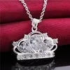 Plated sterling silver necklace 18 inches Fashion Crown Zircon pendant necklace DHSN579 Hot 925 silver plate Pendant Necklaces jewelry