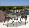 Free shipping Wholesales Hot sales European Style Aluminum Outdoor 3 Piece Tulip Bistro Set of Table and Chairs