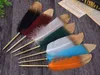 DHL Fashion Feather Quill Ballpoint Pen Ballpoint Pens For Wedding Gift Office School Writing Supplie Writing Supplies