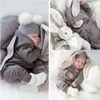 5 Kleur Leuke Konijn Oor Hooded Baby Rompertjes voor Baby's Jongens Meisjes Kinderkleding Pasgeboren Kleding Jumpsuit Infant Kostuum Slaapzakken C5761