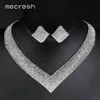 Mecresh Crystal Bridal Boda Joyas Conjuntos Collar Granos Africanos Color Plata Rhinestone Womensets Compromiso