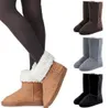 Gorąca Sprzedaż - Klasyczne Kobiety Buty Wysokie Wodoodporna Skóra Wołowa Prawdziwej Skóry Snow Buty Ciepłe Buty Dla Kobiet Mody Zimowe Długie Zamszowe buty