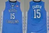 Vince Carter 15 Jersey Festland Schule NCAA North Carolina Tar Heels College Basketball Trikots Blau Weiß Schwarz Top-Qualität! S-XXL