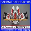 FZRR Svart Hot Full för Yamaha FZR-250 FZR 250R FZR250 90 91 92 93 94 95 250HM.20 FZR 250 FZR250R 1990 1991 1992 1993 1994 Fairing Kit