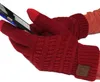 Cc stickade vinterhandskar solid färg unisex pekskärm handskar vinter cc stickning pekskärm smart cellphone fem fingrar handskar 2019