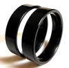 50pcs Black Band Ring 6MM Width Flat & Arc Shape 316L Stainless Steel Rings Men Women Elegant Classic Jewelry Wholesale Lots