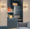 Modern LED Vägglampa Sconce Gold Foyer Living Bedroom Bedside Wall Lamp Light Sconce med Crystal E14 Lampor Myy