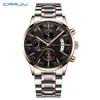 أفضل العلامة التجارية Crrju Men Men Fashion Watches Men's Quartz Date Clock Man Stainless Steel Wast Watch Watch Relogio Massulino250m