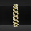 15mm 8 tum personlig hiphop -mens bling Gold Cuban Link Chain Armband Iced Out Full Diamond Rapper smycken gåvor till killar försäljning