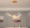 Altın Krom Kaplama Modern Led Avize Yemek Odası Mutfak Oda Salon Ev Deco Avize Armatür MYY için Asma