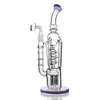 Neue Dab Rig lila gebogene gerade Rohr-Spiral-Wasserpfeife Eingebaute Filterschicht Rauchsammler Hohe 12,5-Zoll-Glasbongs