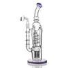 New Dab Rig tubo reto curvo roxo narguilé em espiral Camada de filtro embutida Coletor de fumaça Bongos de vidro de 12,5 polegadas