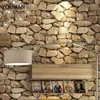 Carta da parati 3D impermeabile effetto pietra vintage rotolo rustico finta pietra texture carta da parati in PVC decorazioni per la casa per pareti