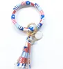 Tema natalizio Bracciale in PU Portachiavi Felice anno nuovo Stile Bold Braccialetti Nappe colorate O Portachiavi Regalo per bambini M009