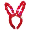 Плюшевые Фаршированная LED Кролик Hairband Shine Cat Ear Horn Корона Прекрасный Easter волос Обруч вспышка света Банни девушка Рождество реквизита