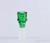 Cabeça de bolha verde dos desenhos animados Bongos de vidro por atacado, narguilé de vidro, acessórios para cachimbos de fumaça